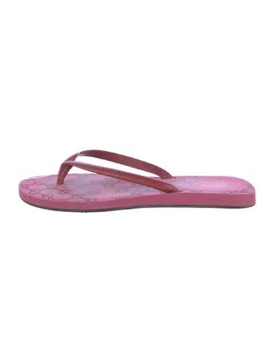 Pre-owned Gucci Gg Signature Rubber Flip Flops In Pink