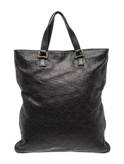 Pre-owned Gucci Gg Signature Tote In Black
