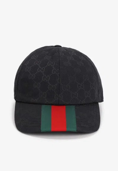 Gucci Gg Signature Web Cap In Black | ModeSens