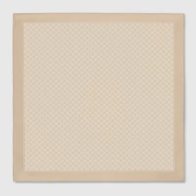 Gucci Printed Silk Carré In Neutral