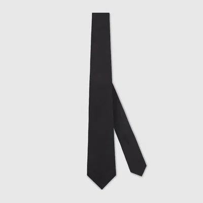 Gucci Gg Silk Cotton Tie In Black