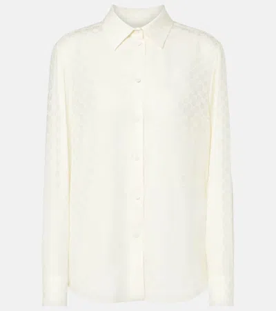Gucci Gg Silk Crêpe Shirt In White