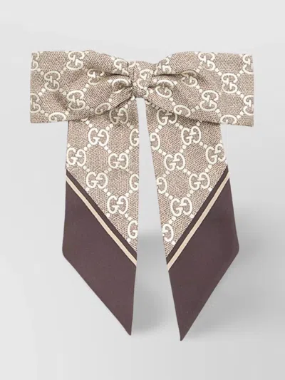 Gucci Gg Silk Jacquard Bow Hair Accessory