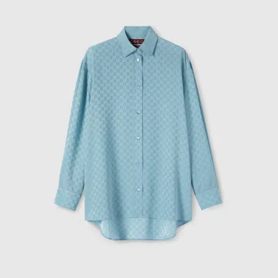 Gucci Gg Silk Jacquard Oversize Shirt