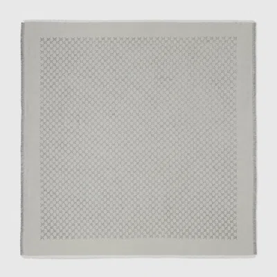 Gucci Gg Silk Jacquard Shawl In White