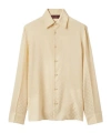 Gucci Gg Jacquard Silk Shirt In Neutral