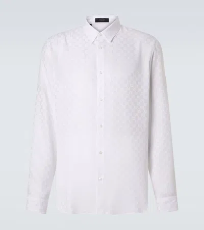 Gucci Gg Silk Jacquard Shirt In White