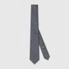 Gucci Gg Silk Jacquard Tie In Blue