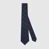 Gucci Gg Silk Jacquard Tie In Blue