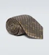Gucci Gg Silk Jacquard Tie In Brown