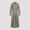 Gucci Gg Silk Midi Dress In Camel