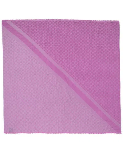 Gucci Gg Silk Scarf (authentic Pre-loved) In Purple