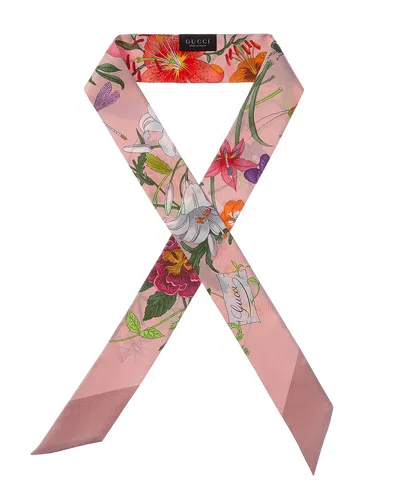 Gucci Gg Silk Scarf In Multi