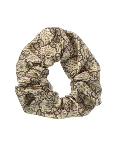 Gucci Gg Silk Scrunchie In Yellow