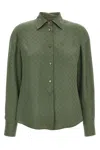 Gucci Women Gg Silk Shirt In Green