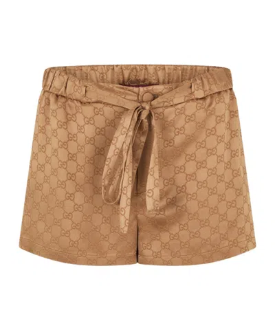 Gucci Gg Silk Shorts In Orange