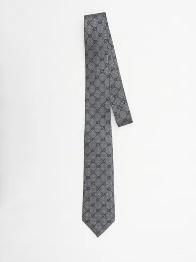 Gucci Gg Silk Tie In Black