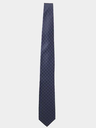 Gucci Gg Silk Tie In Blu