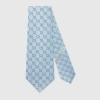 Gucci Gg Pattern Silk Tie In Blue
