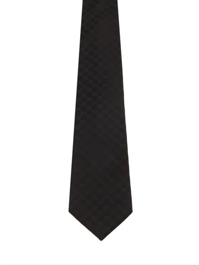 Gucci Gg Silk Tie In Nero