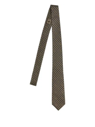 Gucci Gg Silk Tie In Green