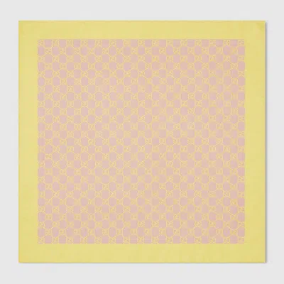 Gucci Gg Silk Twill Bandana In Brown