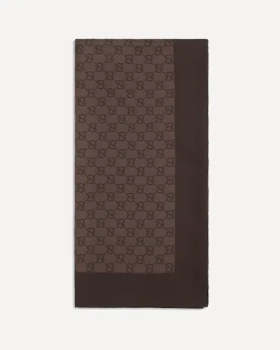 Gucci Gg Monogram-print Twill Scarf In Brown