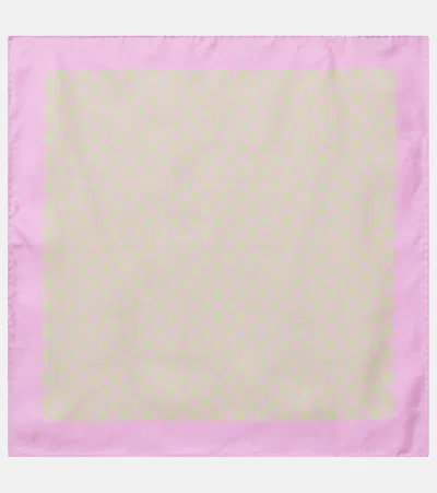 Gucci Gg Silk Twill Scarf In Pink