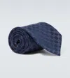 Gucci Gg Pattern Silk Tie In Blau