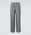 Gucci Gg Pied-de-poule Wool Leisure Pants In Blue