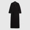 Gucci Double-breasted Coat With Gg Pattern In Black