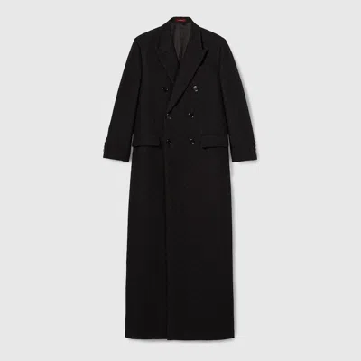 GUCCI GUCCI GG SILK WOOL CRÊPE DOUBLE-BREASTED COAT