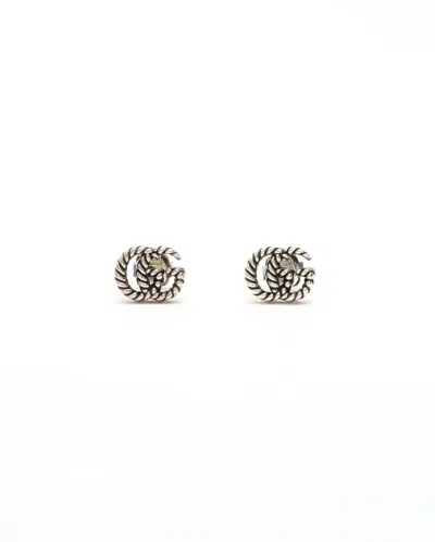 Gucci Gg Silver Marmont Twist Earrings