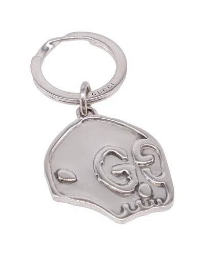 Pre-owned Gucci Gg Silver Skull Keychain (authentic Pre-loved)