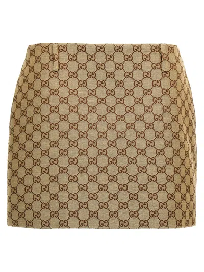 Gucci Gg Skirt In Beige