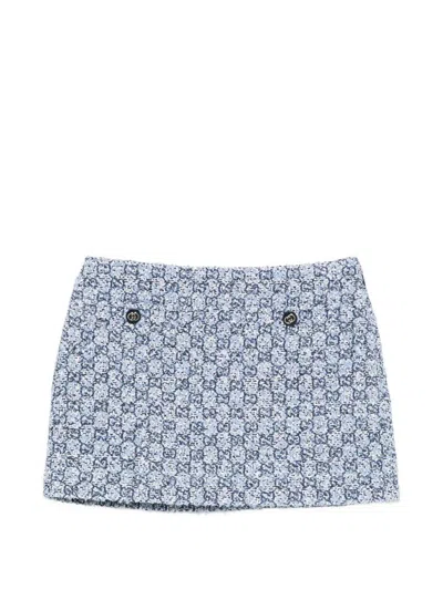 Gucci `gg` Skirt In Blue