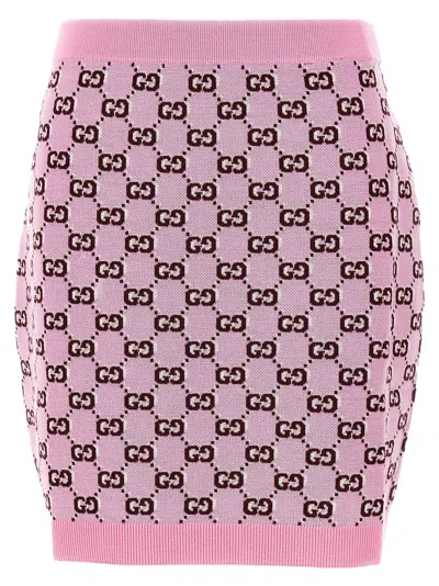 Gucci Gg Wool-blend Jacquard Miniskirt In Multi