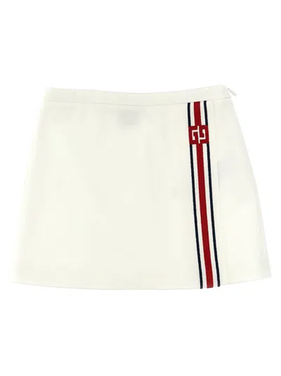 Gucci Kids' Gg Skirt In White