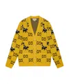 Gucci Gg-skunk Wool Cardigan In Yellow