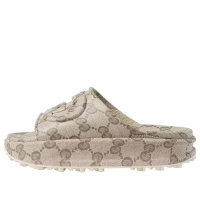 Gucci Gg Slide Sandal 'interlocking G - Beige Ebony'
