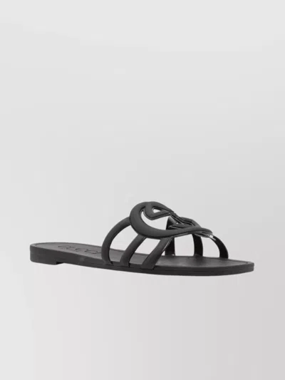 GUCCI GG SLIDER SANDALS WITH SQUARE OPEN TOE