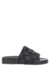 Gucci Gg Sideline Ripstop Tech Slides In Gray