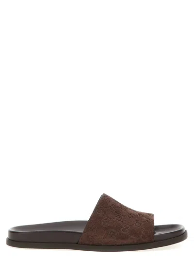 Gucci Gg Slides Sandals Brown