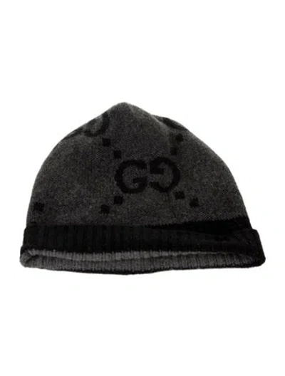 Pre-owned Gucci Gg Slouch Beanie In Gray