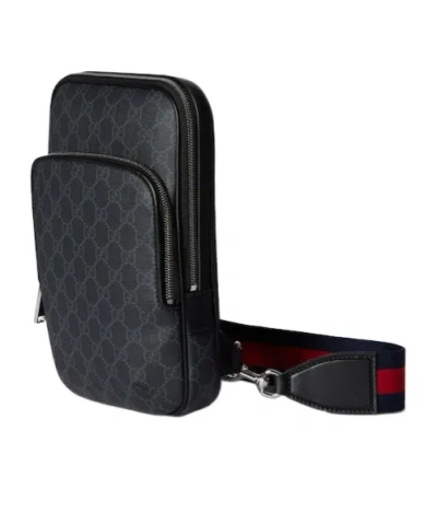 Gucci Small Gg Supreme Crossbody Bag In Black