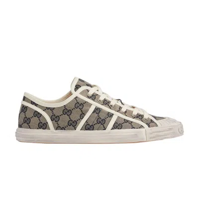 Pre-owned Gucci Gg Sneaker 'beige Blue Monogram' | Cream | Men's Size 6.5 In White