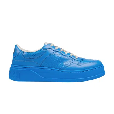 Pre-owned Gucci Gg Sneaker 'bright Blue Embossed'