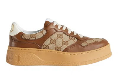 Pre-owned Gucci Gg Sneaker Gg (women's) Sneakers In Beige/ebony