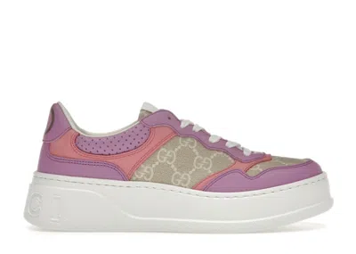 Pre-owned Gucci Gg Sneaker Pastel (women's) Sneakers In Pink/purple/beige In Multi
