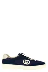 Gucci G75 Suede And Canvas Sneakers In Blue